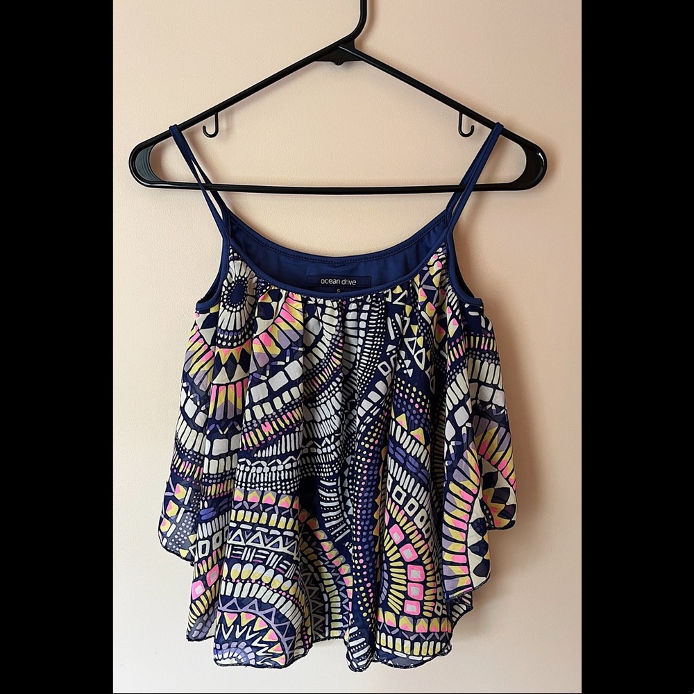 Ocean Drive Multicolor Flowy Tank | Size: Small